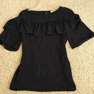 New w/ tags. Navy Loft short sleeve blouse.  Small
